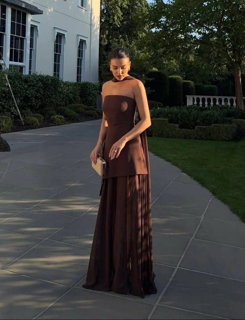 ZEYA - Sophia Asymmetric Sheer Maxi Dress