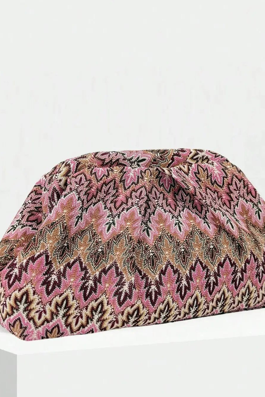 ZEYA - Sophia Jacquard Pleated Clutch
