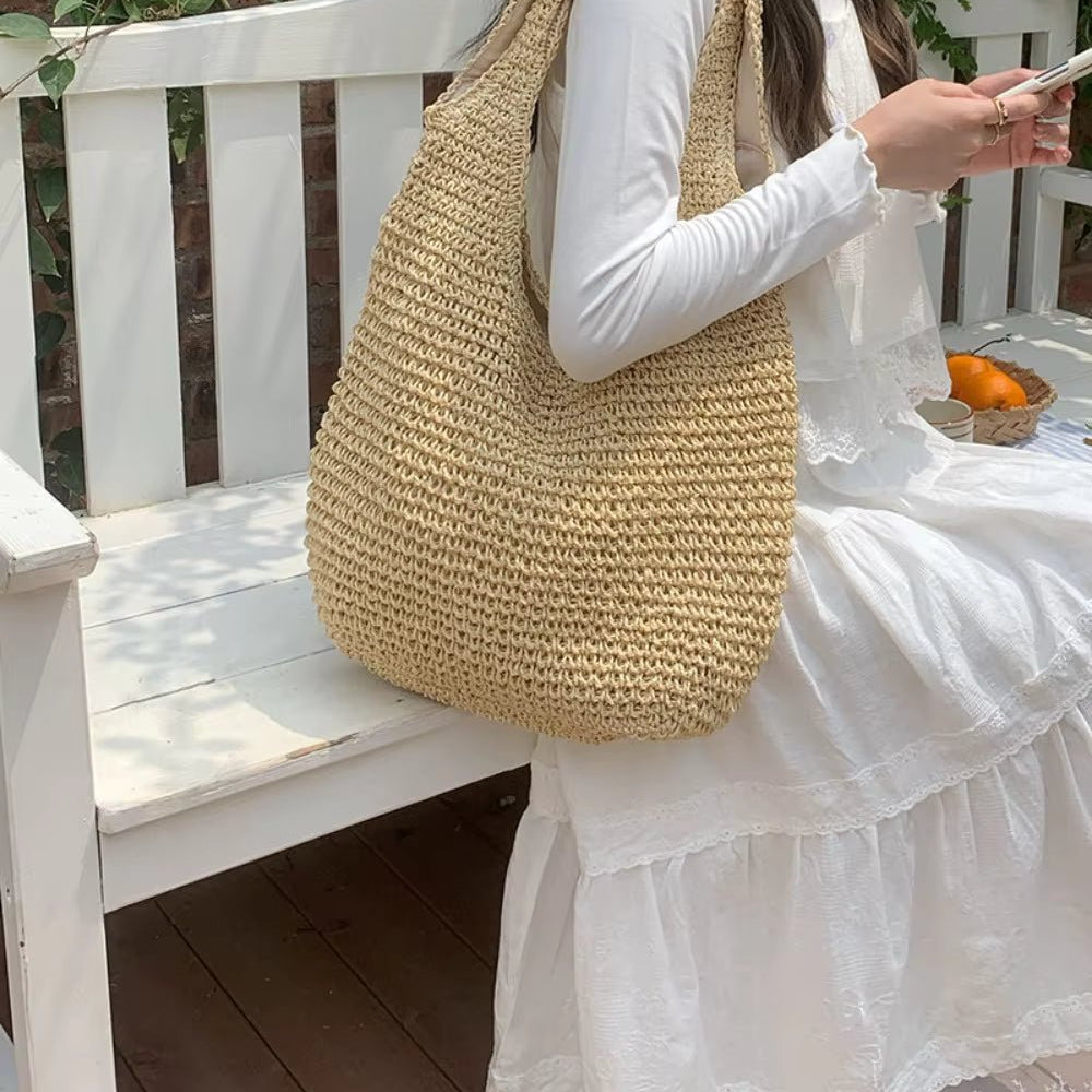 ZEYA - Svea Woven Rattan Tote Bag