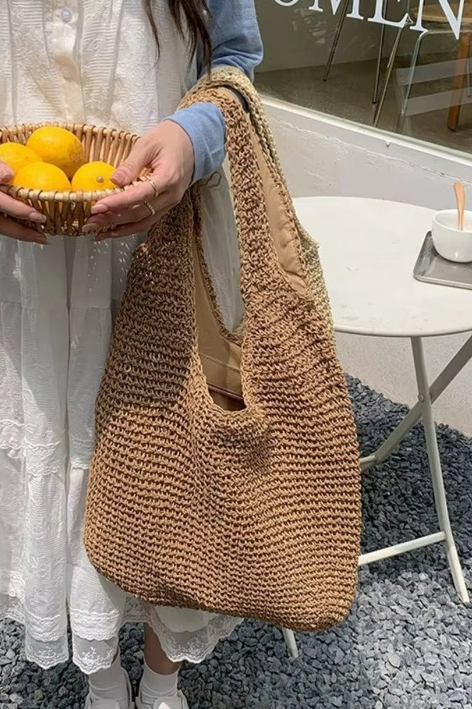 ZEYA - Svea Woven Rattan Tote Bag