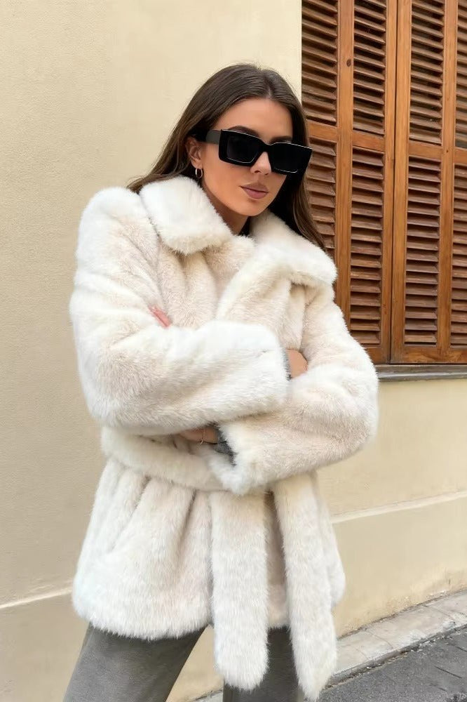 ZEYA - Veronica Belted Faux Fur Coat