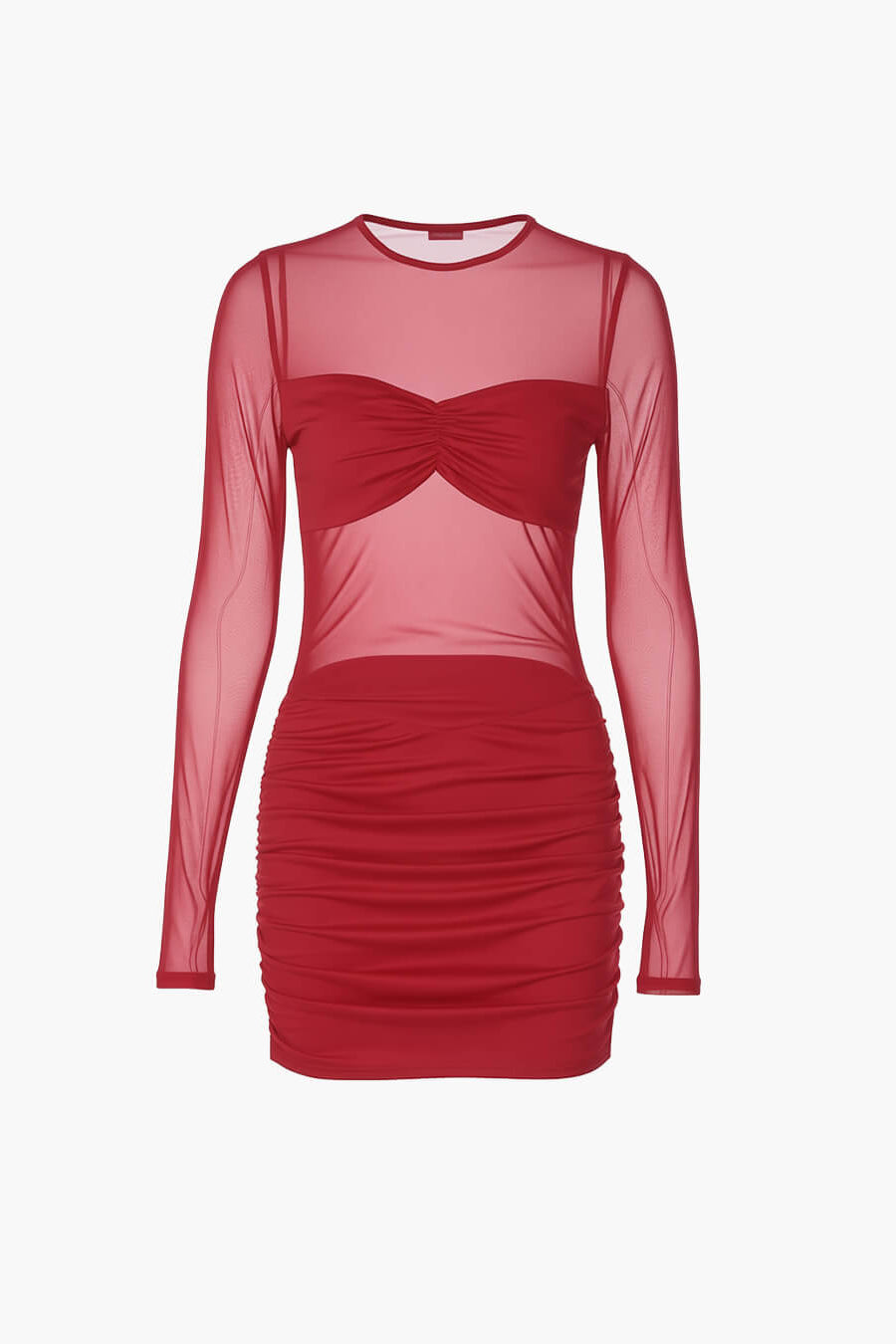 ZEYA - Wendy Sheer Mesh Ruched Mini Dress