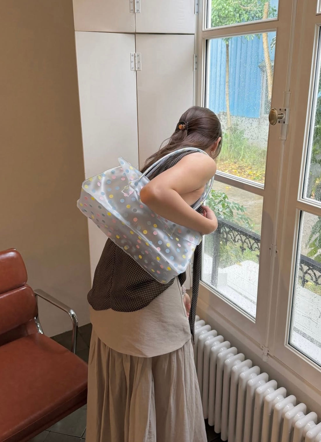 Alicia strukturalna skórzana listonoszka z górnym uchwytem