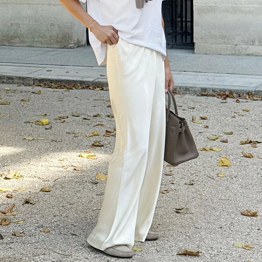 Brie Satin Flared Pants