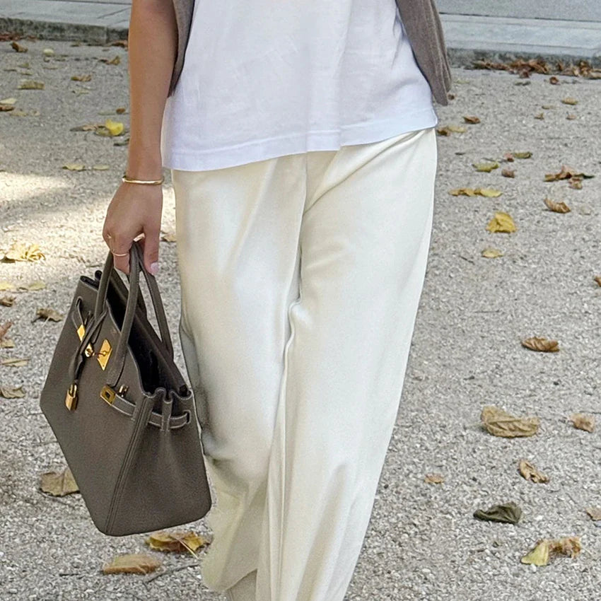Brie Satin Flared Pants
