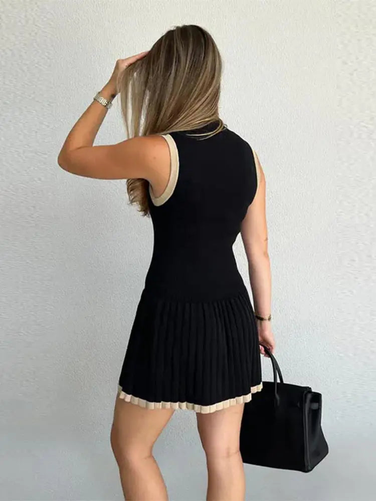Sophie šaty s kontrastním pruhem a nízkým pasem