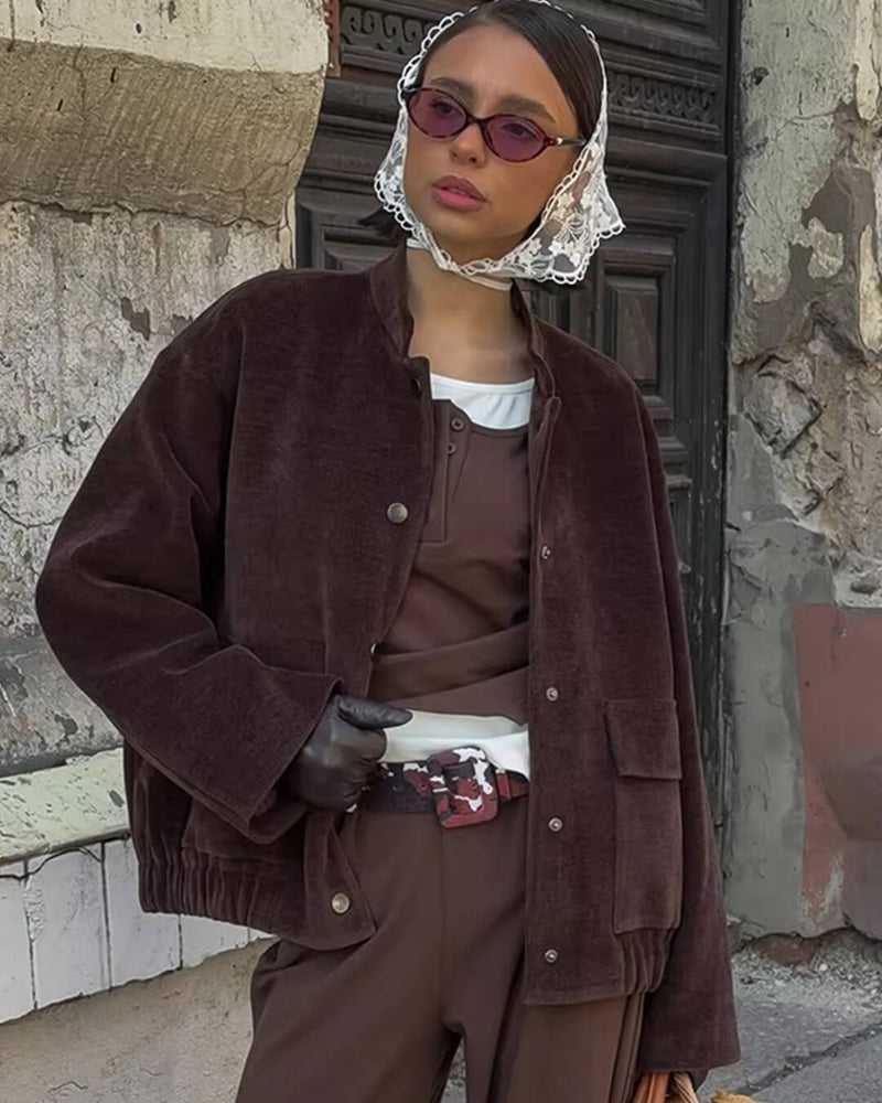 Cassy ruda velvetinė striukė