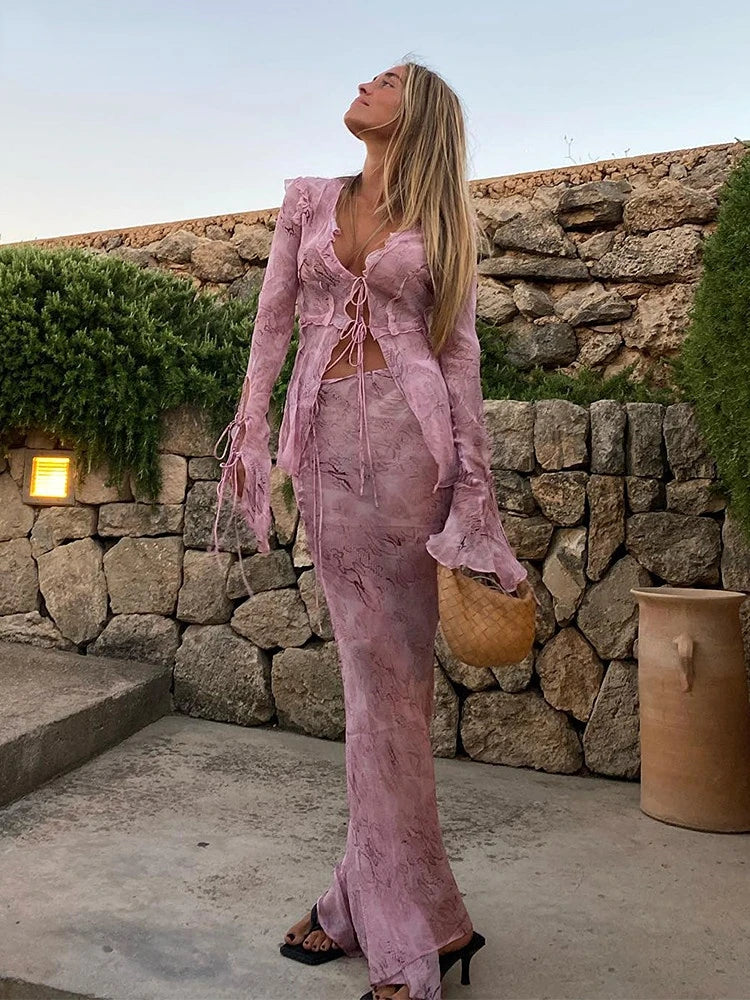 Iris síťované bodycon maxi šaty