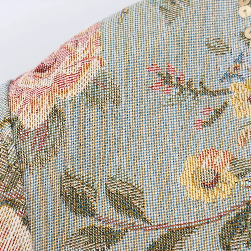 Anne Vintage Jacquard Cropped Jacket
