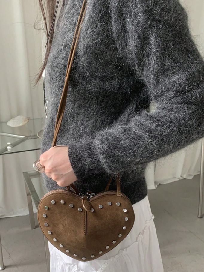 Esther Vintage Crossbody-veske i imitert semsket skinn