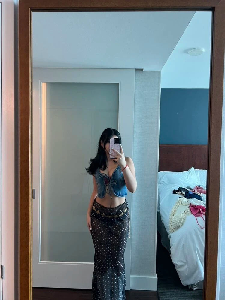 Shirley spódnica maxi w groszki