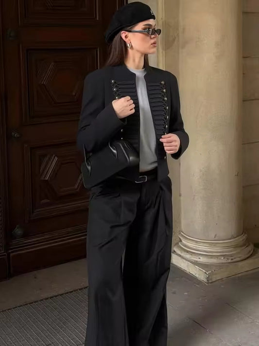 Giacca di similpelle modello militare Denise