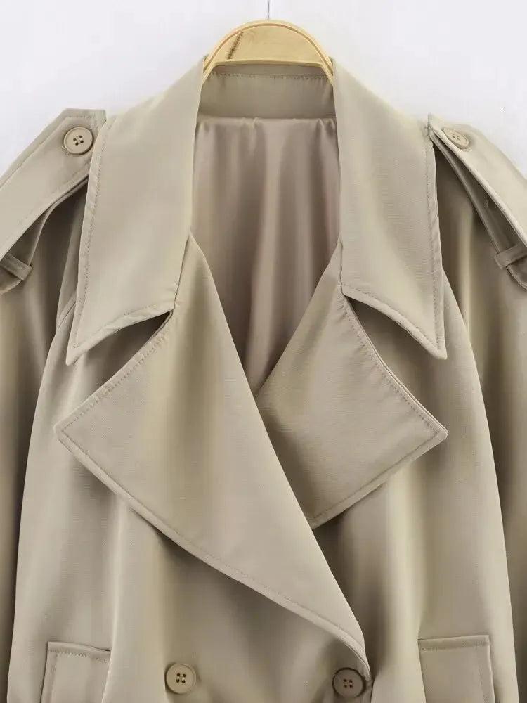 Fabienne oversized trenčkot s páskem