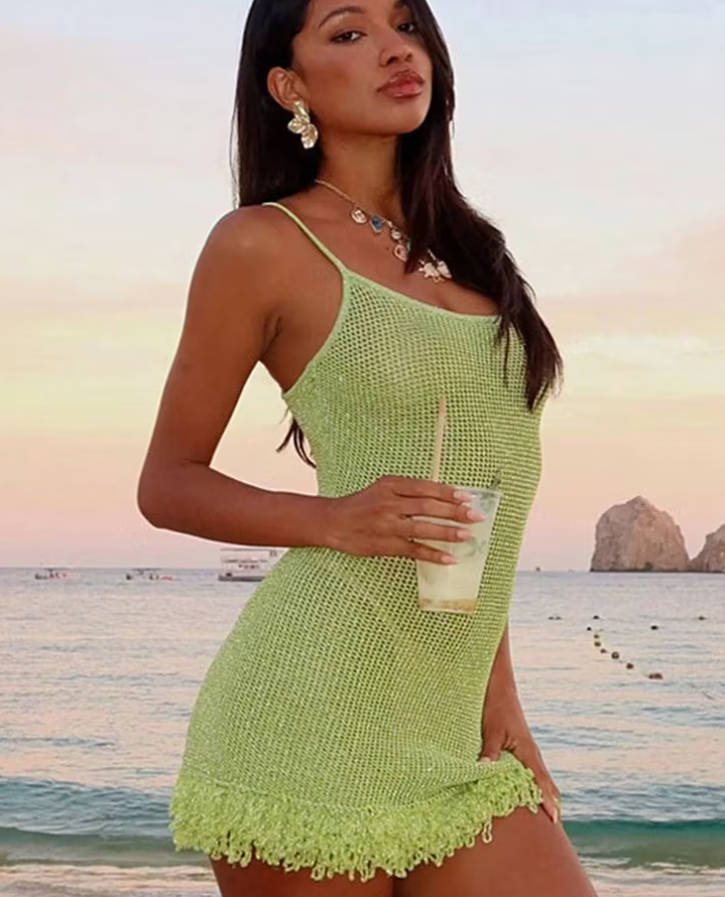 Candice mesh gebreide bodycon jurk
