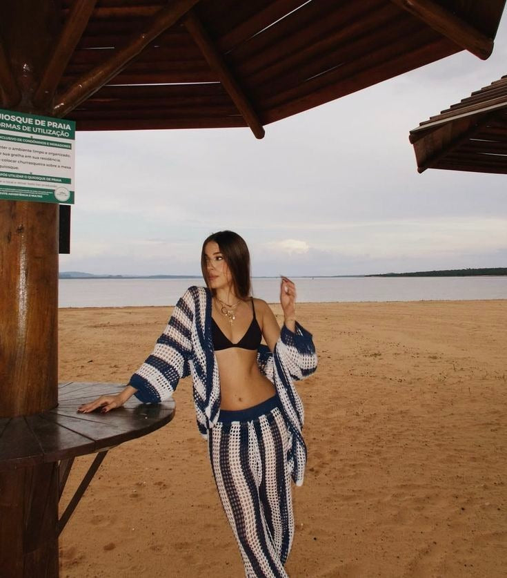 Set Layla Croșetat în Dungi