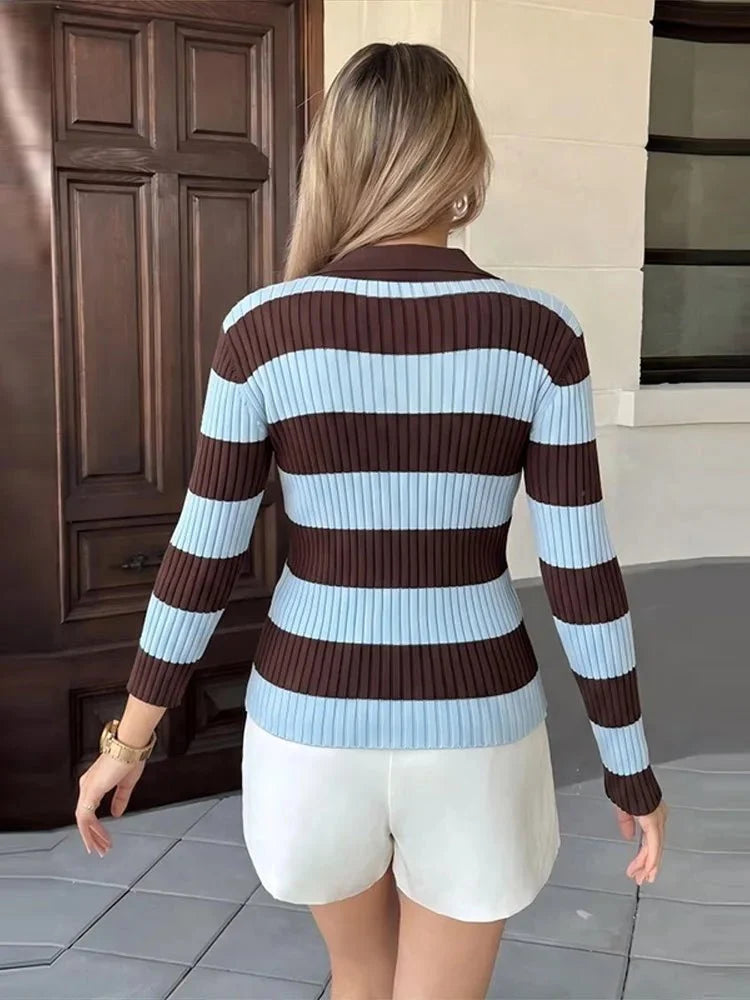 Lara Striped Knit Pullover