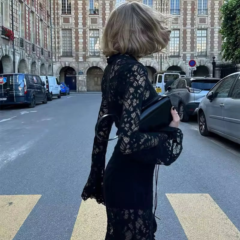 Florencia francia csipkés megkötős ruha