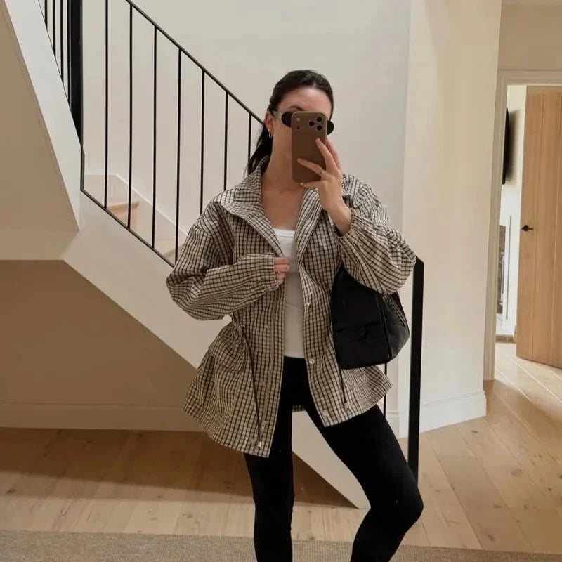 Sarah Vintage Ternet Talje-indtaget Jakke