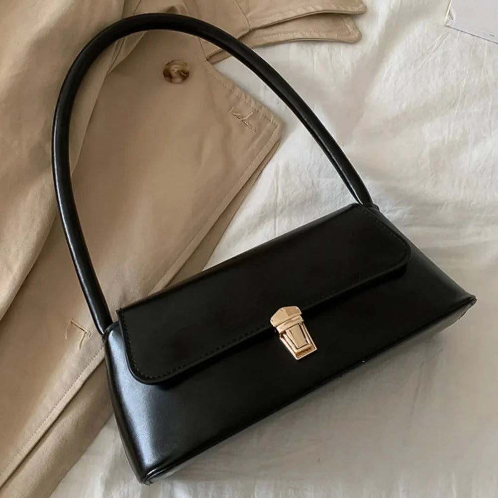 SEAME - SEAME Women's Handbag - Vintage Vegan Leather Shoulder Bag for Casual Use Black