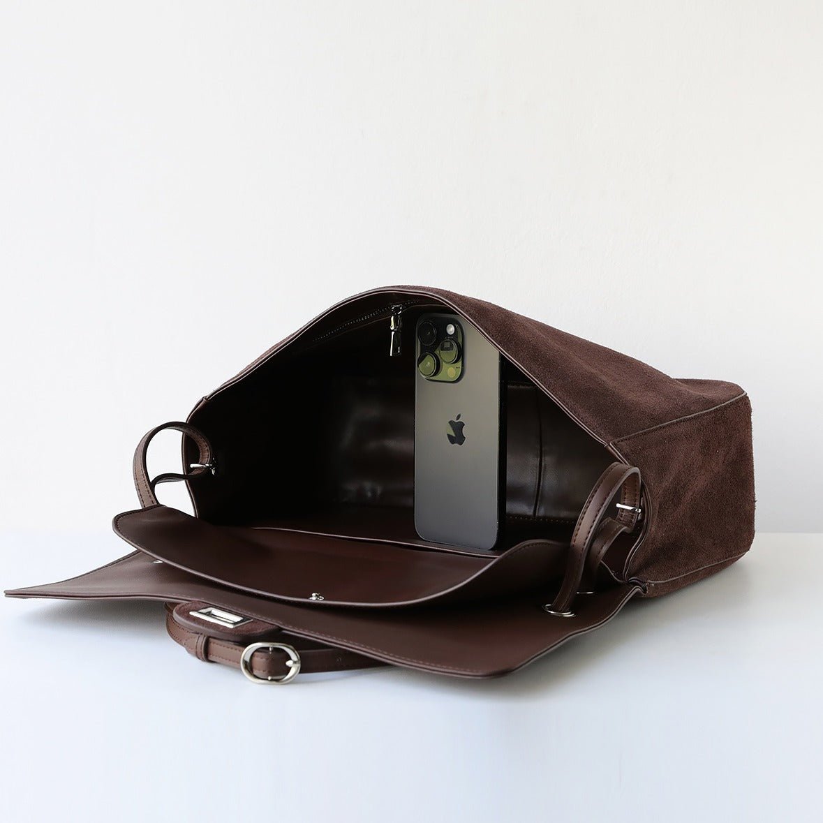 Lena Frosted Cowhide Retro Tote Bag
