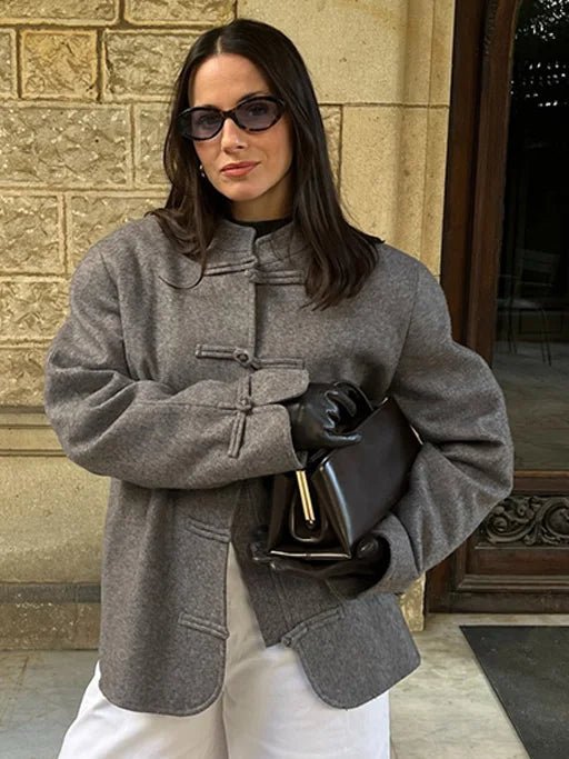 Chaqueta Mary con nudo doble faz estilo mandarín
