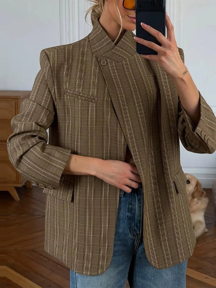 Melanie kostkované sako se stojáčkem