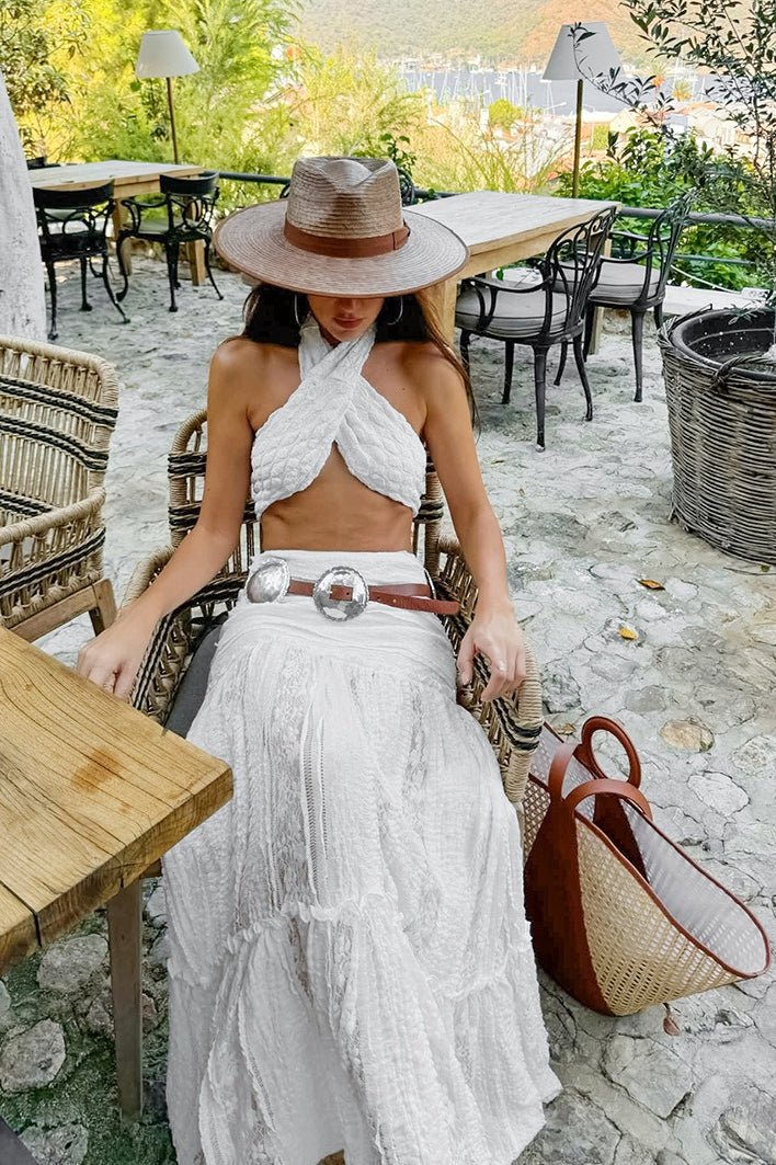 Melissa čipkovaná vrstvená maxi sukňa