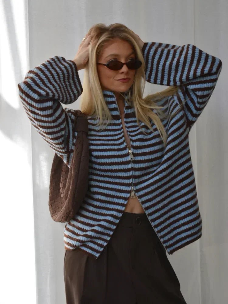 Sarah Striped Knit Cardigan
