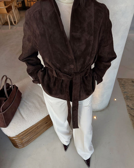 Annie Trenchcoat aus Wildleder mit Gürtel