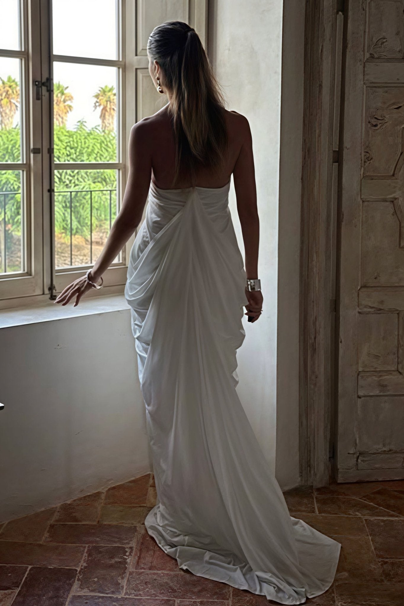 Rochie maxi Celia din tul cu volane