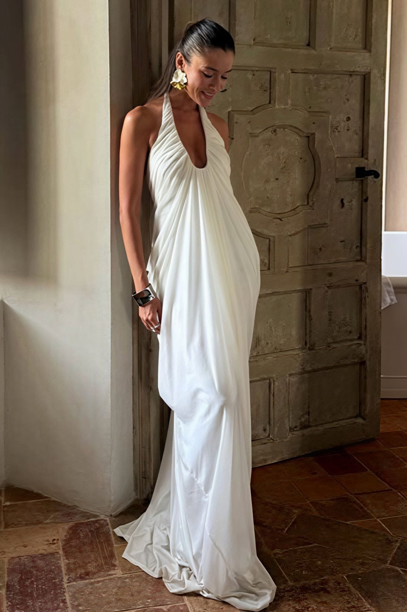 Rochie maxi Celia din tul cu volane