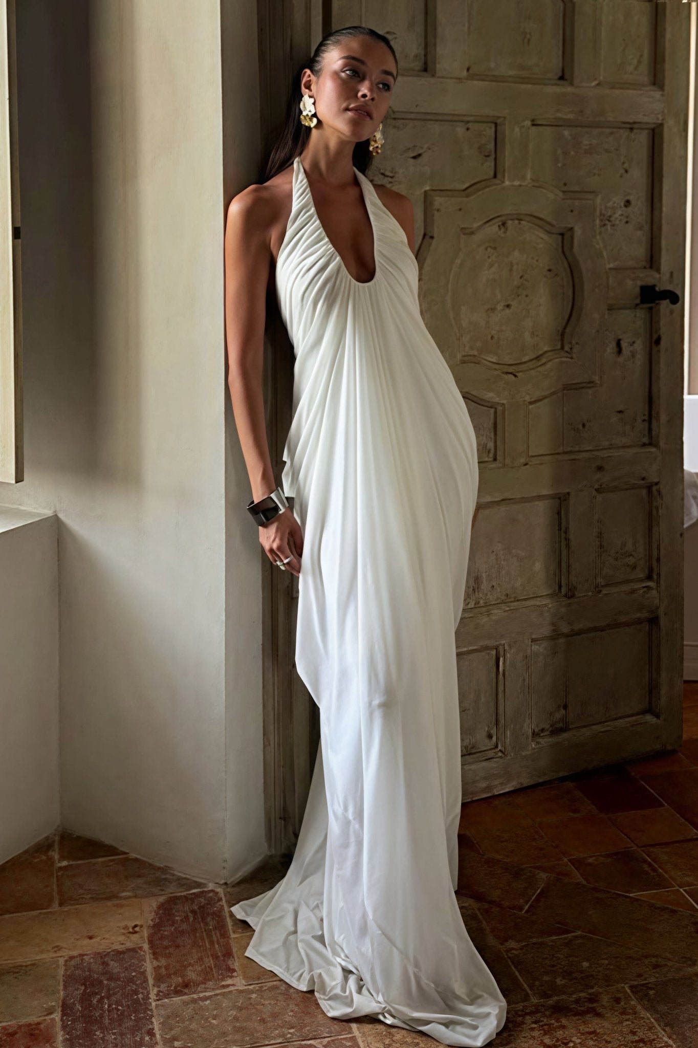 Rochie maxi Celia din tul cu volane