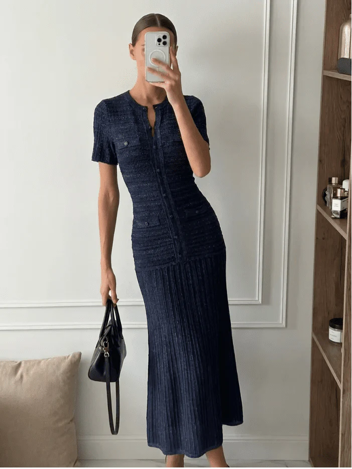 Rochie maxi tricotată cu paiete Sadie
