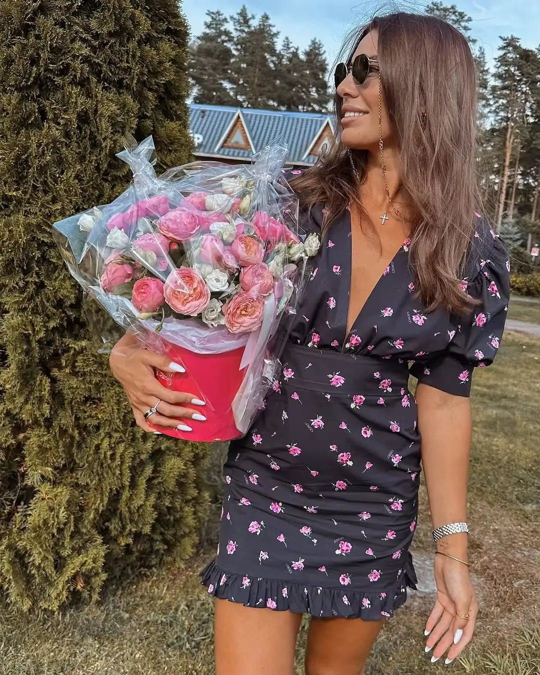 Natasha bloemen mini‑jurk