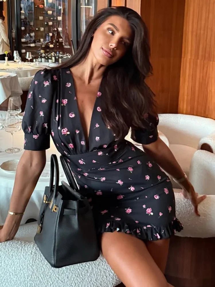 Natasha bloemen mini‑jurk
