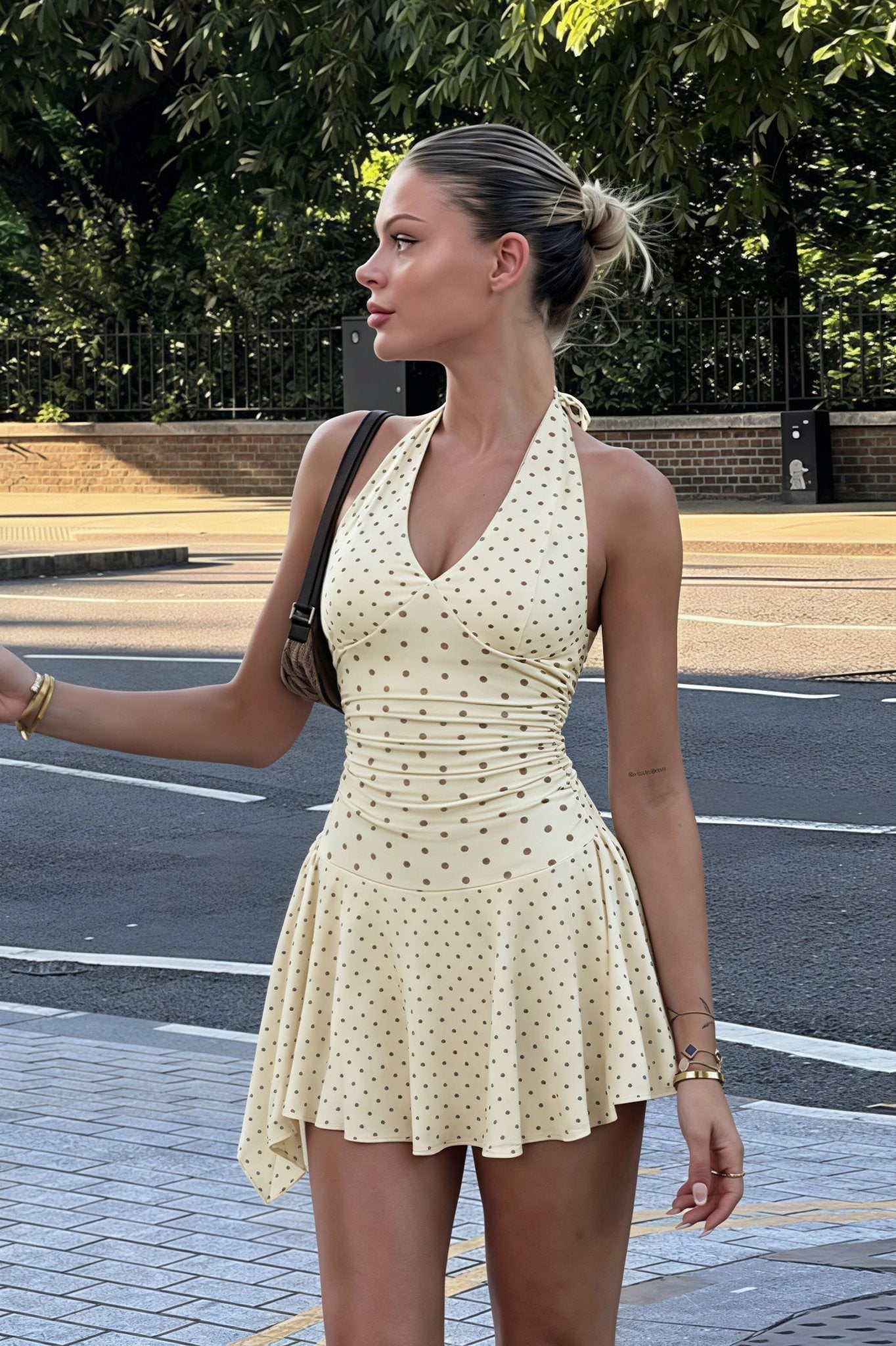 Rochie mini halter cu buline Natalia