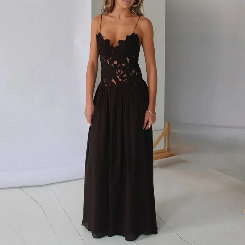 Rochie de seară Kelli din plasă dantelată cu guler halter