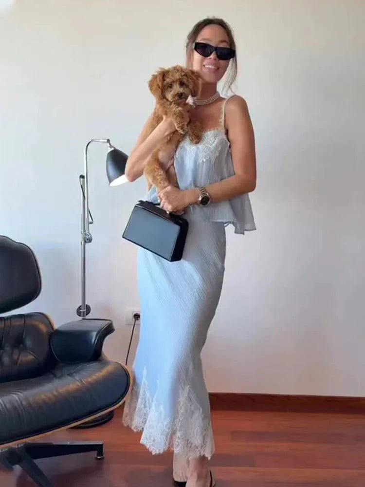 Sada Jacinta s krajkovými vsadkami midi