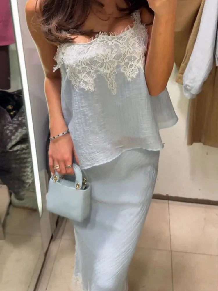 Sada Jacinta s krajkovými vsadkami midi