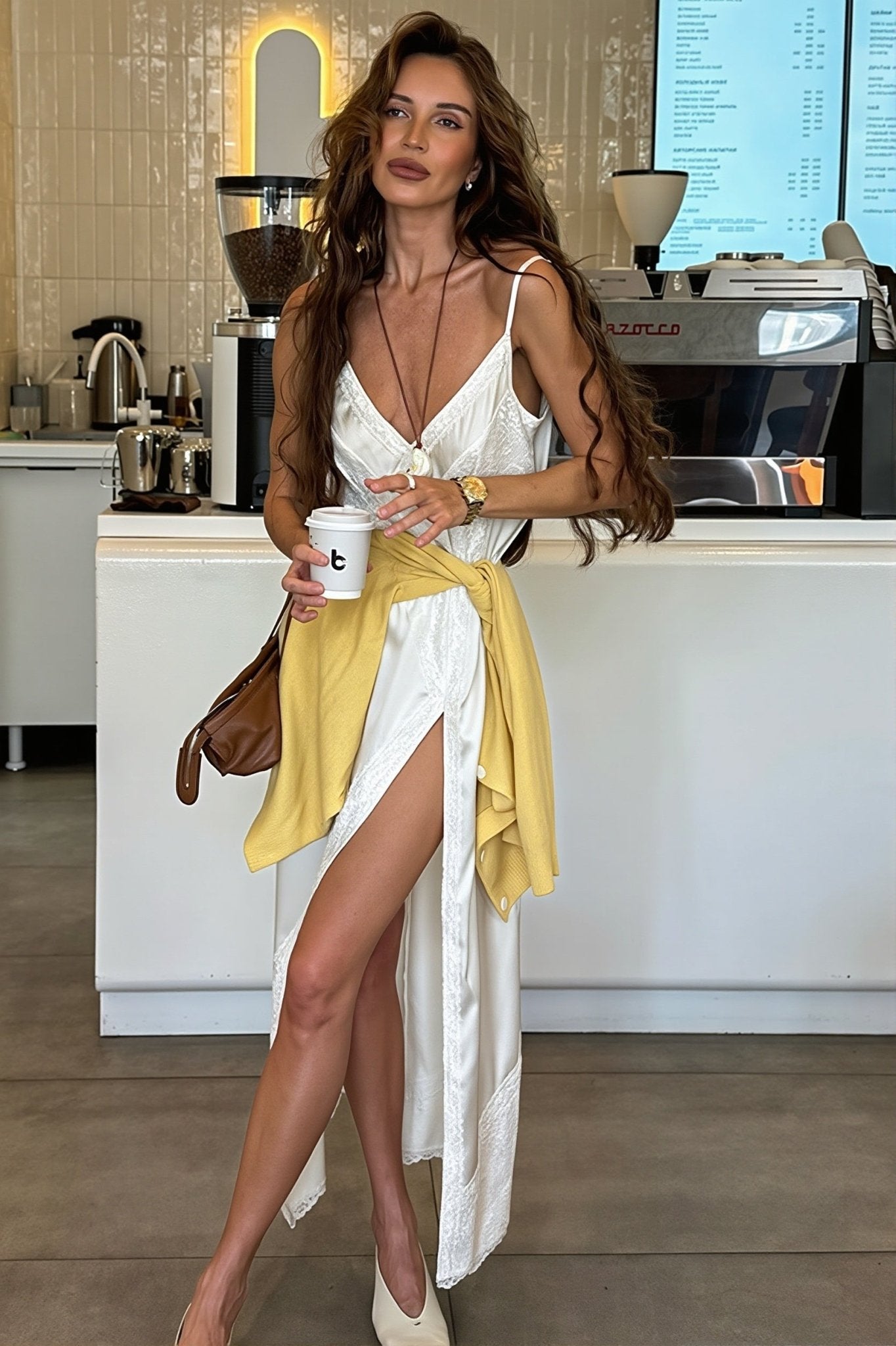 Annie Ασύμμετρο Δαντελένιο Μετάξι Midi Φόρεμα