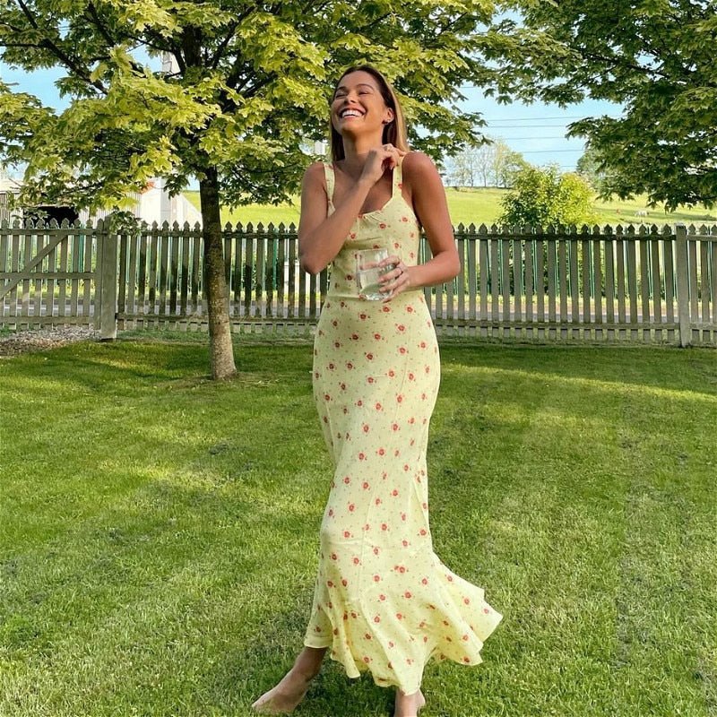 Hermione geplooide volant bloemenjurk
