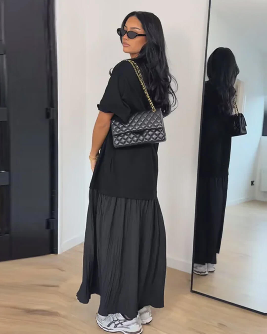 Rochie midi Amybeth plisată patchwork