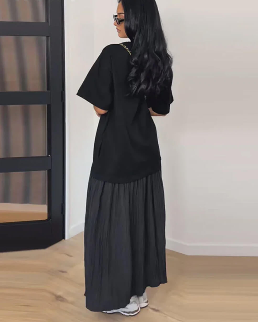 Rochie midi Amybeth plisată patchwork