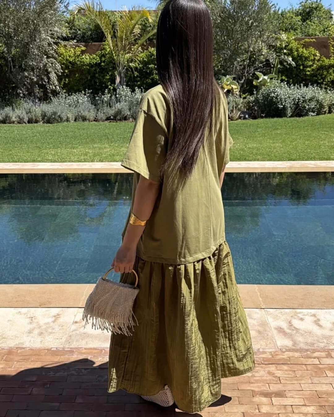 Rochie midi Amybeth plisată patchwork