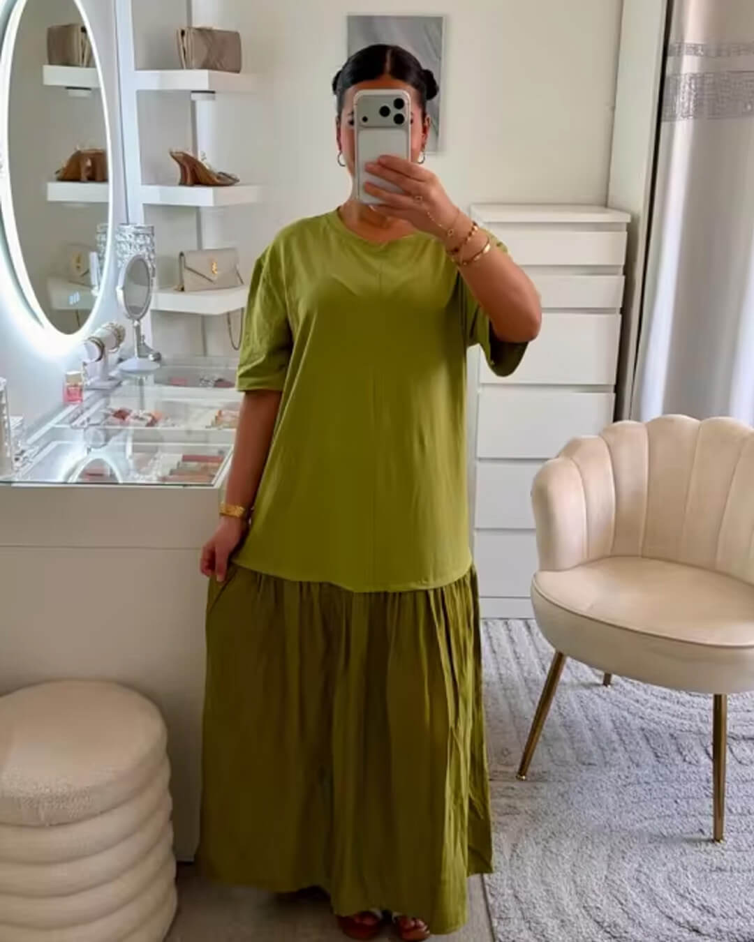 Rochie midi Amybeth plisată patchwork