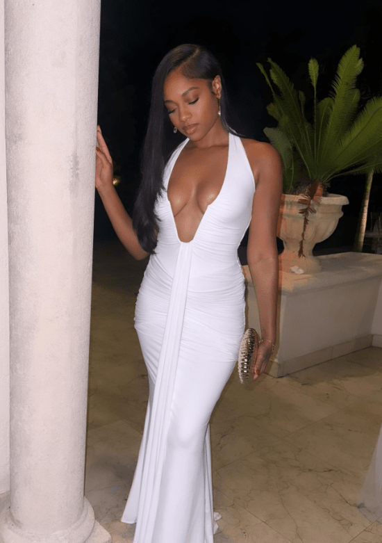 Kelly Halter Ruched Maxi Dress