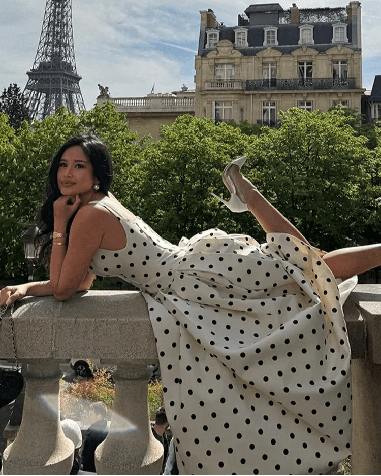 Robe midi à pois Petra
