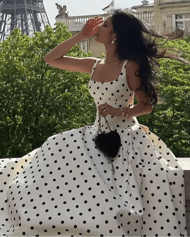 Robe midi à pois Petra