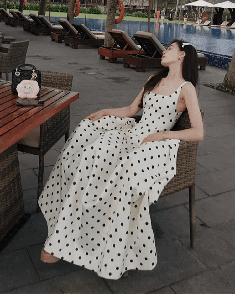 Robe midi à pois Petra