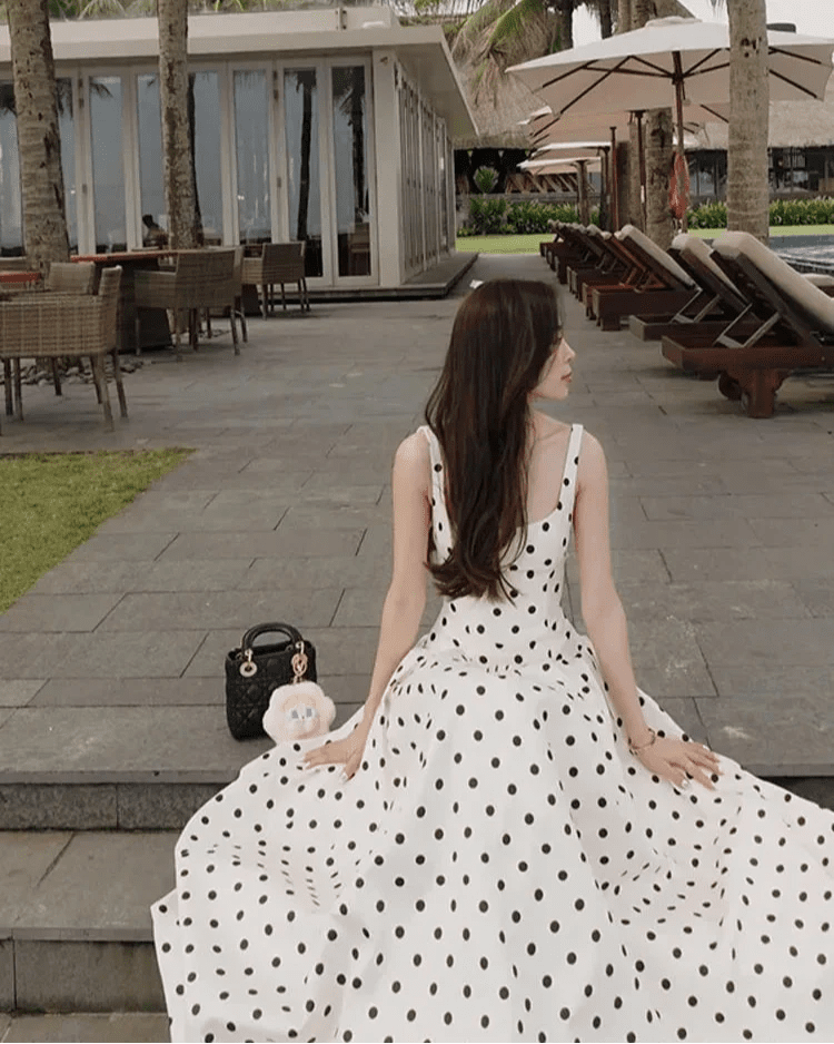 Robe midi à pois Petra